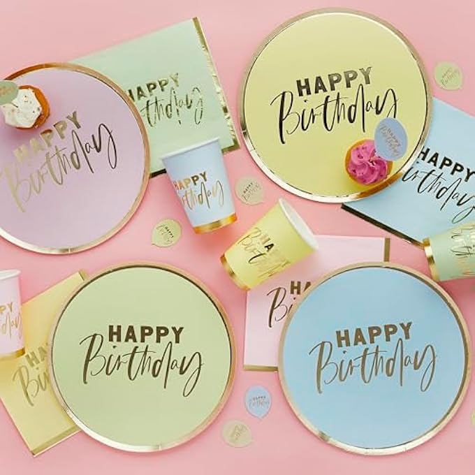 PASTEL 'HAPPY BIRTHDAY' PAPER NAPKINS 165X165MM 16/PACK - Image 5